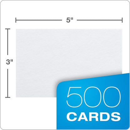 Oxford Index Cards, 3 x 5 Inches, White, Blank Notecards, Flashcards for School and Studying, Bulk Pack of Note Cards, 500 Count (5 Packs of 100) (40175)