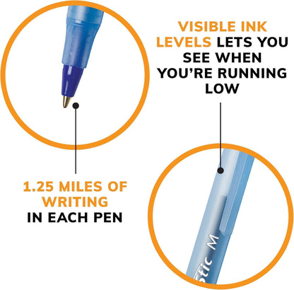 BIC Round Stic Xtra Life Ballpoint Pen, Medium Point 1.0 mm, Pack of 300 Blue Ink Pens