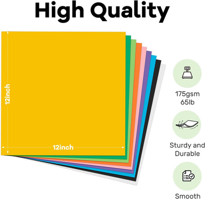 White Cardstock 12x12-24 Sheets Cardstock Paper, Goefun 80lb White Card Stock Paper for Card Making, Cricut, Crafting, Scrapbook, Photo Albums