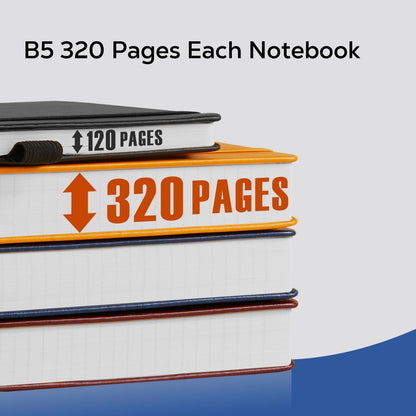 Hardcover Lined Notebook Journal for Writing, 320 Pages Leather Thick College Ruled Notebook Journal with 100GSM Paper, A5 (5.7'' X 8.4'') Daily Journal for Women Men Work Organization, Black