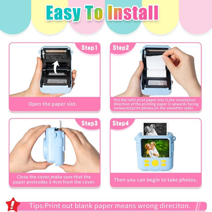 12 Rolls Instant Print Camera for Kids Refill Print Paper - Hikkon Thermal Print Paper Rolls Photo Print HD Printing for Most Kids Instant Camera - Paper Only(White-12)
