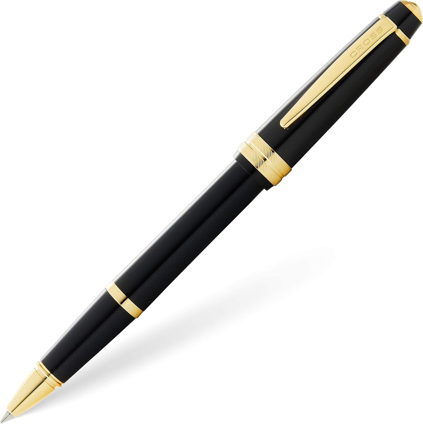 Cross Bailey Light Polished Blue Resin Rollerball Pen - Professional Pen for Effortless Writing - Journaling, Note-Taking & More - Black Ink - Easy Handling - Includes Gift Box