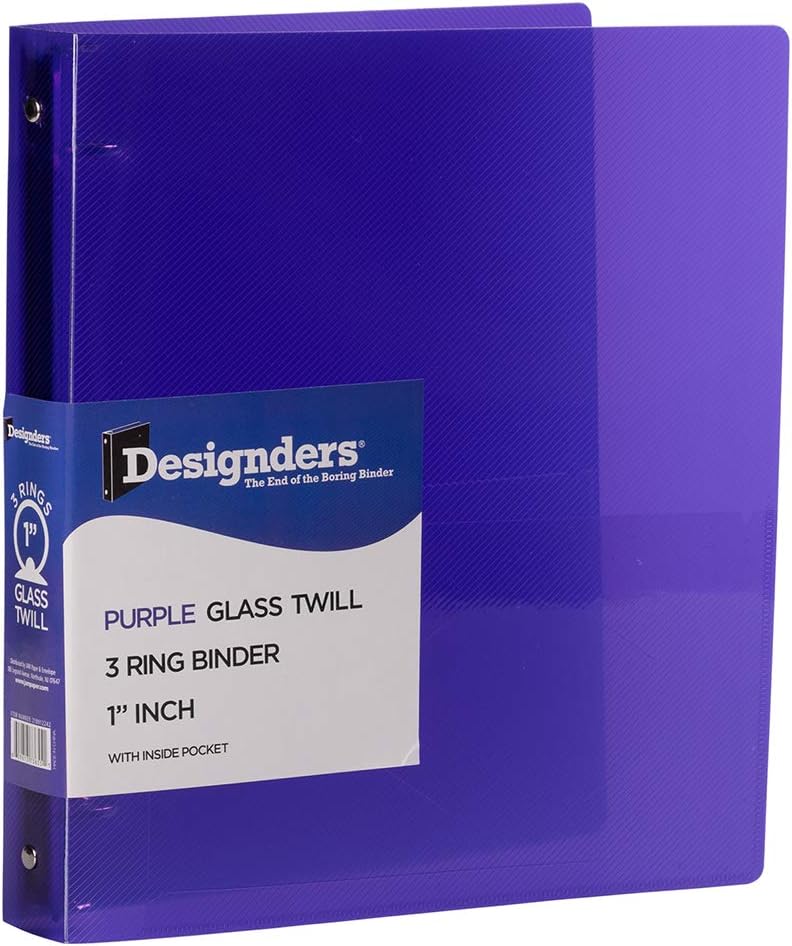 JAM PAPER Plastic 0.75 inch Binder - Clear 3 Ring Binder - Sold Individually