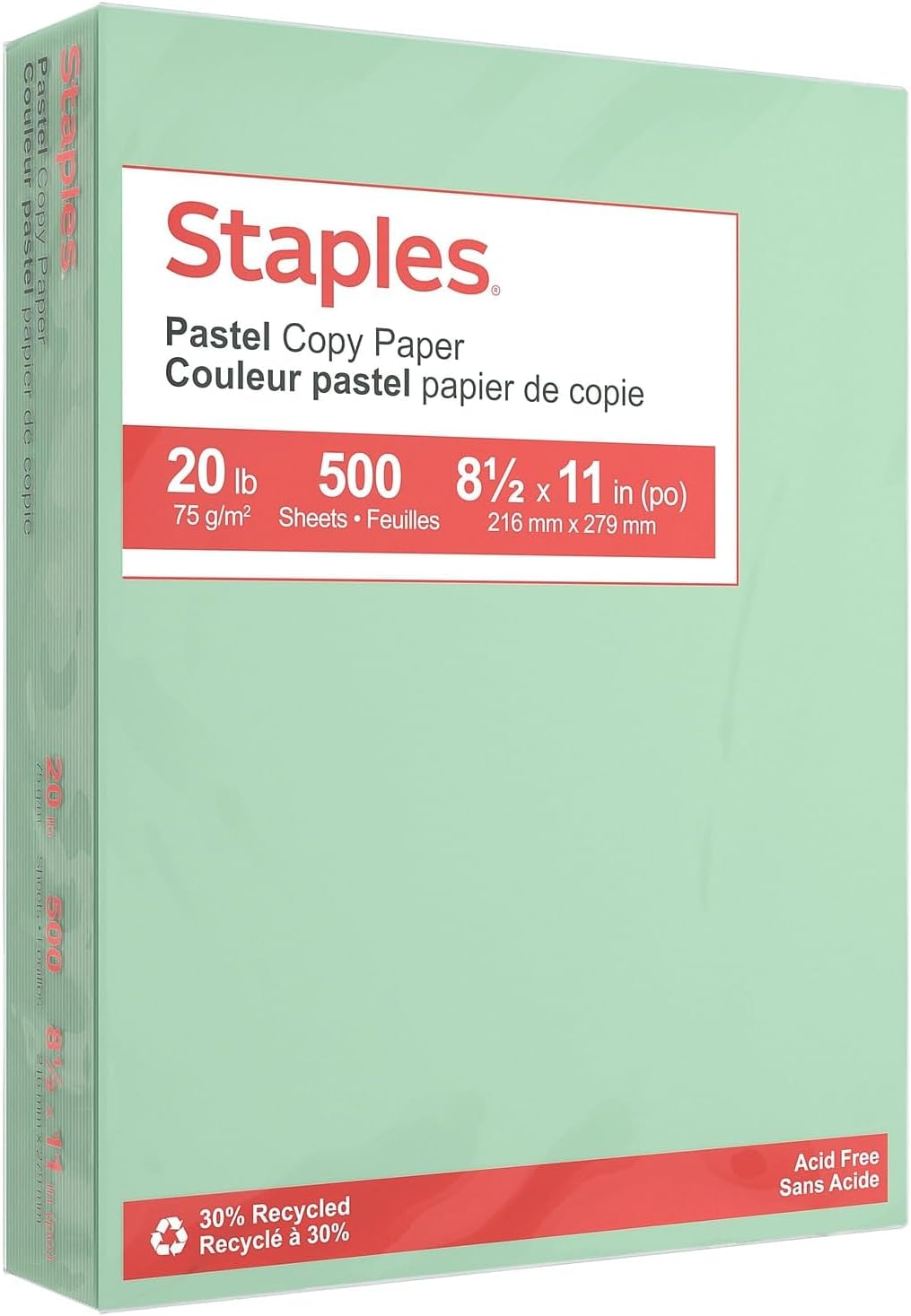 Staples Pastel Colored Copy Paper 8 1/2-Inch x 11-Inch Pink 500/Ream, For Office, School & Home