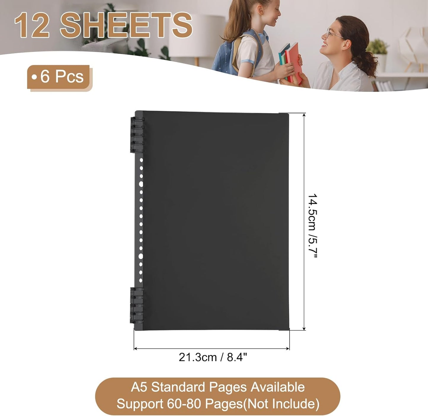 PATIKIL 12 Pack Binding Covers, A5(8.4x5.7 Inch) 22 Mil Plastic Notebook Covers Sheets with Binding Comb for Book Report Presentation, Light Blue