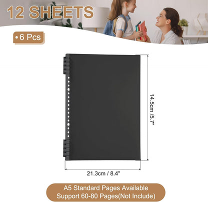 PATIKIL 12 Pack Binding Covers, A5(8.4x5.7 Inch) 22 Mil Plastic Notebook Covers Sheets with Binding Comb for Book Report Presentation, Light Blue