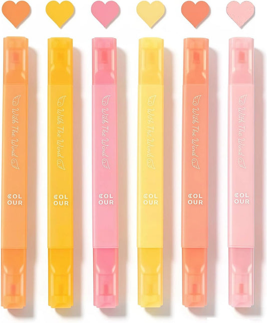 konket 12Pcs Aesthetic Cute Highlighters Bible Pastel Highlighters and Pens no bleed Assorted Colors Double-ended design for Office journaling supplies