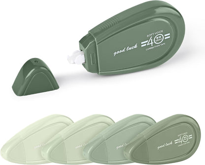 5pcs White Correction Out Tape, 32.81 Feet Cute Correction Tape for Instant Corrections, Easy to Use Applicator for Office and School Supplies (Green)