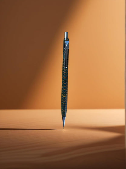 Spiral Grain Wooden Mechanical Pencils -Unique Colors Airplane Aluminum Core Artist's Drawing Pencil Comes with Gift Box (Walnut)