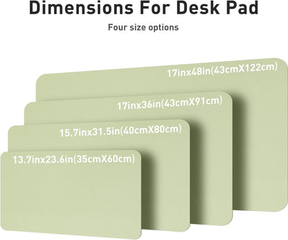 Aothia Non-Slip Waterproof PU Leather Desk Pad Protector for Mouse, Writing Desk, Office, Home, Laptop Blotter, 23.6" x 13.7", Black - Colors A