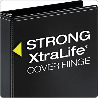 Cardinal Performer 3-Ring Binders, 2", Non-Locking Slant-D Rings, 540-Sheet Capacity, ClearVue Presentation, Non-stick, PVC-Free, Black, 4-Pack (27501)