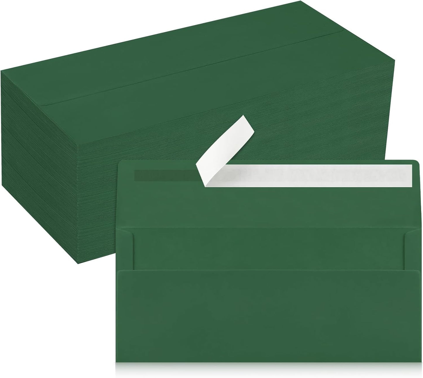50 Pack #10 Business Envelopes, Sage Green Standard Envelopes Self Seal, Letter Size Mailing Envelopes for Checks Letters Invoices Statements Birthday Graduation Wedding, 4 1/8 x 9 1/2 Inch