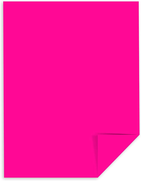 Neenah Astrobrights Bright Color Paper, 8 1/2in. x 11in., 24 Lb, FSC Certified, Fireball Fuchsia, 500 Sheets, 22681