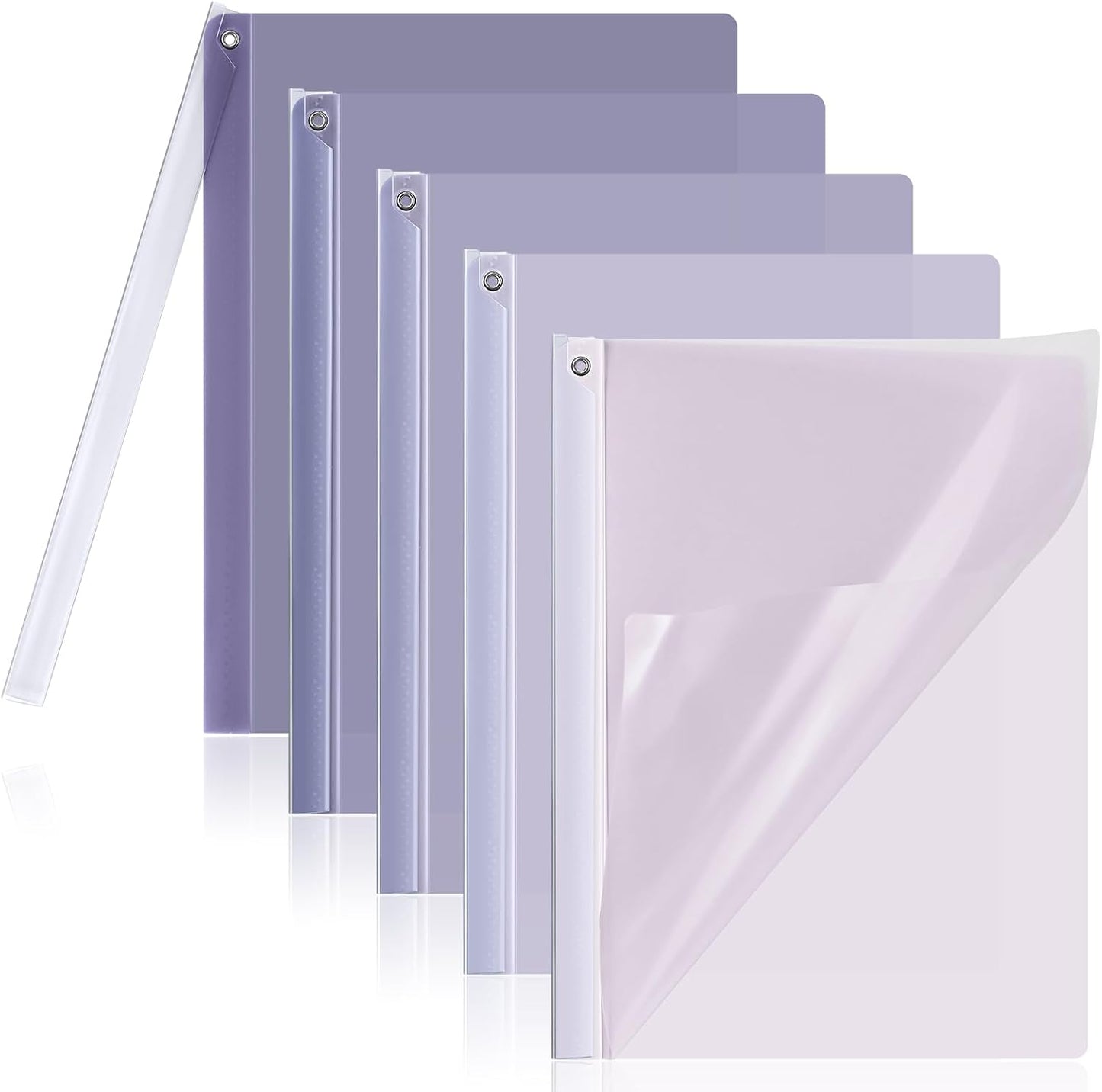 BAYTORY 5Pcs Clear Report Covers with Swing Clip, Plastic Folders for A4 and Letter Size Paper, Clear Front Presentation Binder for School Business, 40 Sheets Capacity/Pack (Blue)