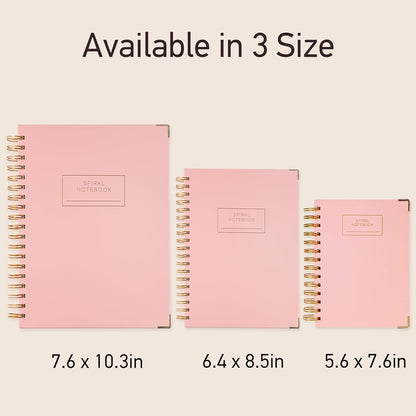 Hardcover Spiral Notebook with Tabs 8"x10" Large Spiral Lined Journals for Women with Dividers 240 Pages College Ruled Composition Notebook 5 Subject Notebook for Work, Back to School, Gifts, Purple