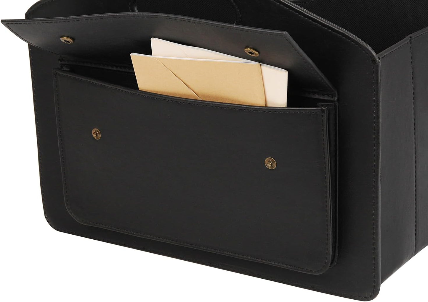 HofferRuffer Magazine Basket Holder, Foldable Magazine Rack, Document File Holder Organizer, File Folder, Newspaper Storage Bin Organizer for Home or Office (Brown)