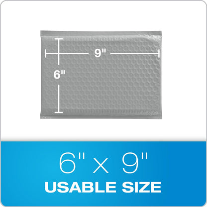 Quality Park Bubble Mailers, 6 x 9 Inch, White Poly Mailers, Padded Envelopes, Shipping Envelopes, Water Resistant, Self Seal, 50 Per Box (QUA85856), Plastic