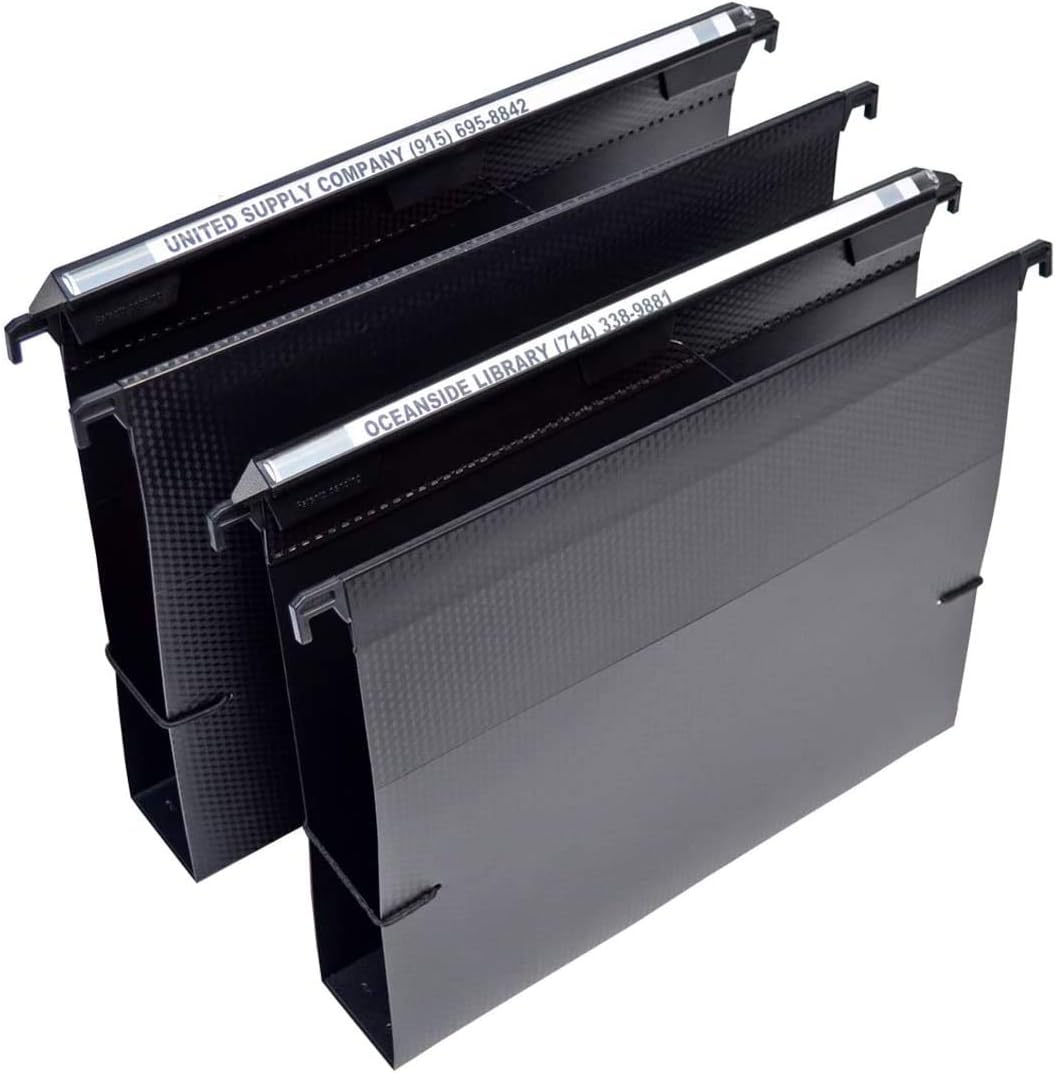 Ultimate Office MagniFile Hanging File Folders V- Bottom Letter Size with 11 inch Magnified Indexes that Double The Size of Your File Titles to Find Files Fast. (Set of 5 Frost)