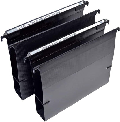 Ultimate Office MagniFile Hanging File Folders V- Bottom Letter Size with 11 inch Magnified Indexes that Double The Size of Your File Titles to Find Files Fast. (Set of 5 Frost)