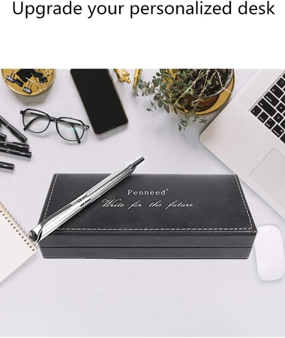 Penneed Rollerball Pen Liquid Ink Pens for Women Luxury Box Gel Pen Black Ink Fancy Pen Refillable for Executive, Office, Professional, Birthday Gift G5 (Rose Gold)