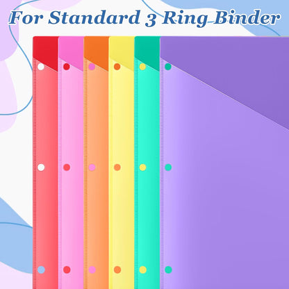 Epakh 12 Pcs Binder Dividers for 3 Rings Binders Index Dividers with Two Clear Pockets Plastics Sheets Protectors with Tab Labels for School Office Organization (Morandi)