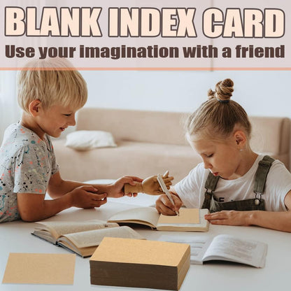 Bercoor 300 Pack Blank 3 x 5 Inch Index Cards, Heavy Study Cards, Note Cards for Office, School Learning, Kraft Paper
