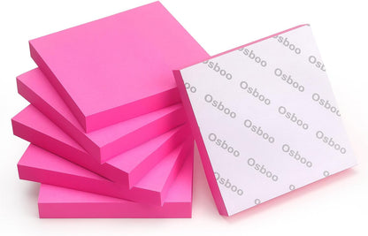 Sticky Notes 3x3 Self-Stick Notes Pads with 6 Bright Colors, Easy to Post for Office, Shool, Home, 6 Pads/Pack, 100 Sheets/Pad (Purple)