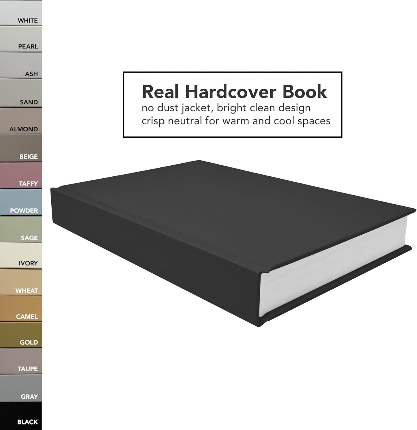 CovoBook™ Blank Hardcover | Premium Sketchbook Journal Guest Book | Photo Prop Home Decor (Black, Size 9)