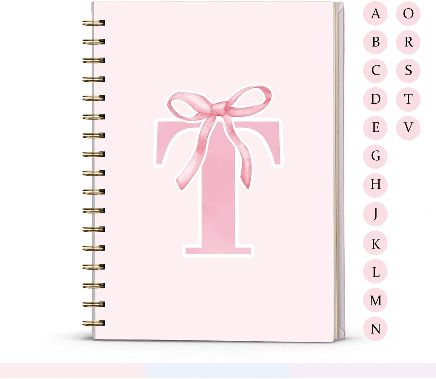 Blue Bow Journal Notebook for Girls,Initial H Journals Personalized Diary Gifts for Teen Girl Kids,Monogrammed Gifts for Women,Trendy Coquette Cute Hardcover Spiral Notebook 5.5 x 8.3 - Colors A
