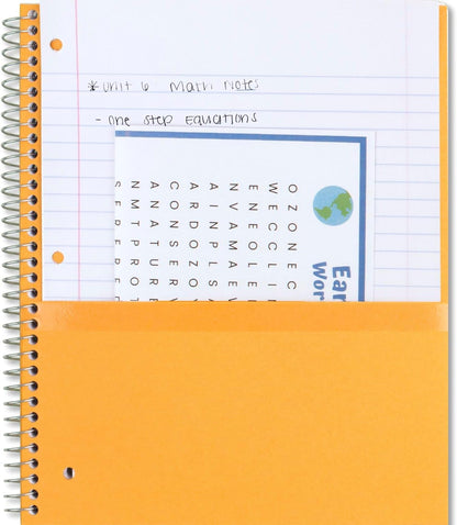 Five Star Spiral Notebook, 5 Subject, Wide Ruled Paper, Fights Ink Bleed, Water Resistant Cover, 8" x 10-1/2", 200 Sheets, Color Will Vary (05206)