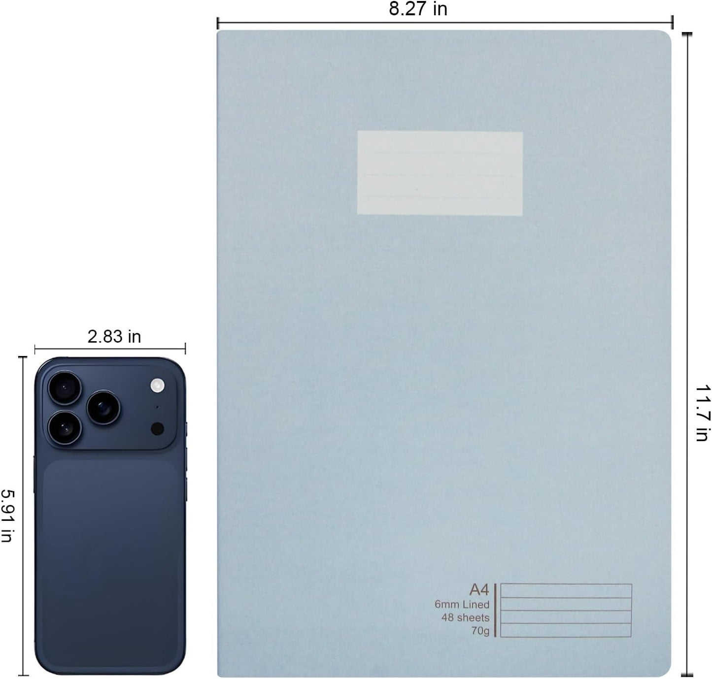 Composition Notebooks Soft Cover 8 Packs A5, College Ruled Lined Paper, 5×8.25 Inches, 96 Pages/48 Sheets Bulk Journal for School, Work, Travel, Office, Business Journaling Writing (Elegant Solid Color)