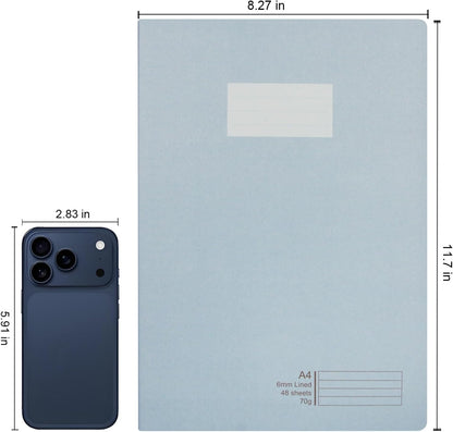 Composition Notebooks Soft Cover 8 Packs A5, College Ruled Lined Paper, 5×8.25 Inches, 96 Pages/48 Sheets Bulk Journal for School, Work, Travel, Office, Business Journaling Writing (Elegant Solid Color)