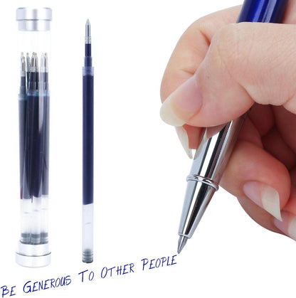8 Pieces Replaceable Ballpoint Pen Refills Work for Most Brands Pens with Smooth Writing,Free-Flowing German Ink with Medium 0.5mm Ballpoint Tip(Black Refills and Length 4.4inch)