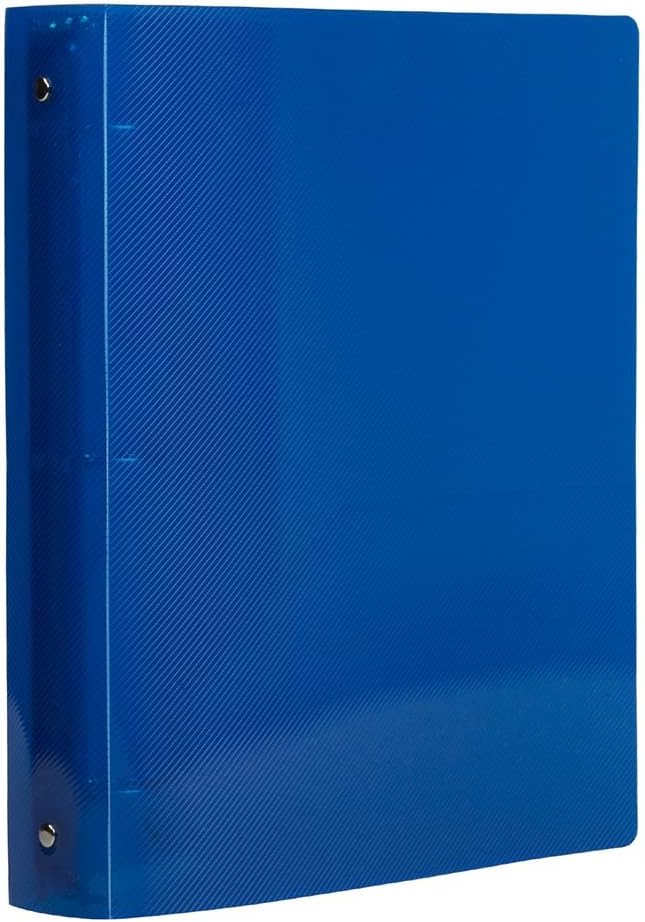 JAM PAPER Plastic 0.75 inch Binder - Clear 3 Ring Binder - Sold Individually