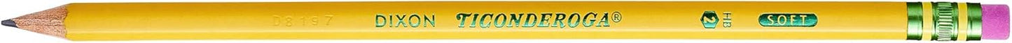 Ticonderoga Wood-Cased Pencils, Pre-Sharpened, 2 HB Soft, Yellow, 72 Count