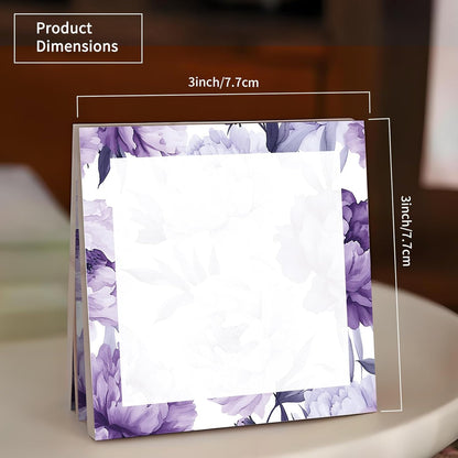 Sticky Notes 3x3 Inch, 2 Pads Cute Self-Stick Note Pads, Strong Adhesive Notepads for Office, Home, School, Organization and Reminders Watercolor Wildflowers