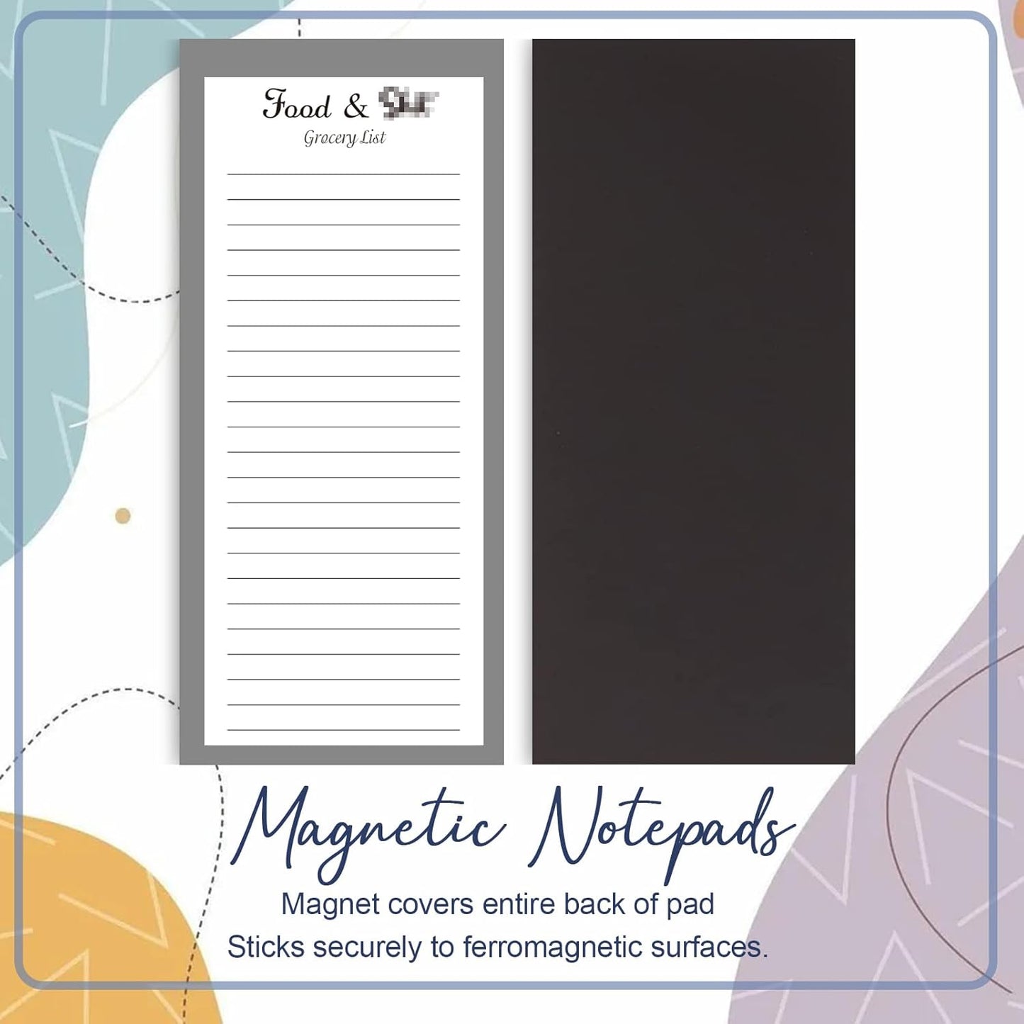 Utron 4 Pack Magnetic Notepads for Refrigerator, 50 Pages/BookGrocery List Magnet Pad for Fridge, Design Magnetic Grocery List Pad for Fridge, Grocery List Notepad, To-Do Memos, List