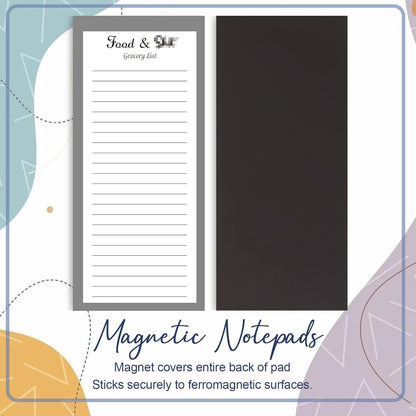 Utron 4 Pack Magnetic Notepads for Refrigerator, 50 Pages/BookGrocery List Magnet Pad for Fridge, Design Magnetic Grocery List Pad for Fridge, Grocery List Notepad, To-Do Memos, List