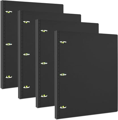 INFUN Telescoping 3 Ring Binder - 4PCS, Portable Plastic 3 Ring Binder with Telescoping Spine, Binders with Foldable Front Cover Holds 8.5"x11" Paper for School, Office, Homes