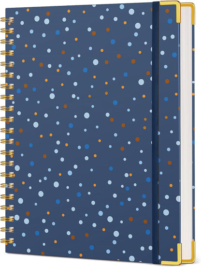 Hardcover Spiral Notebook Journal 8.5” x 11”, A4 Large Leather Notebooks for Women Men, Lined College Ruled Notebook, 50 Sheets/100 Pages, Spiral Bound Journals for Work School Note Taking, Green