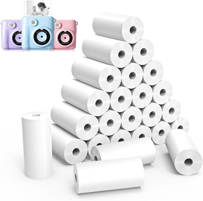 12 Rolls Instant Print Camera for Kids Refill Print Paper - Hikkon Thermal Print Paper Rolls Photo Print HD Printing for Most Kids Instant Camera - Paper Only(White-12)