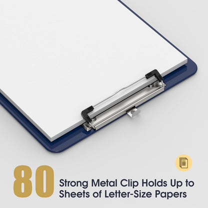 Plastic Clipboards 2 Pack, A4 Black Clip Board 8.5x11 for Classroom, Students, Kid, Woman, Size 9" x 12.5" with Low Profile Clip, Office & School Supply