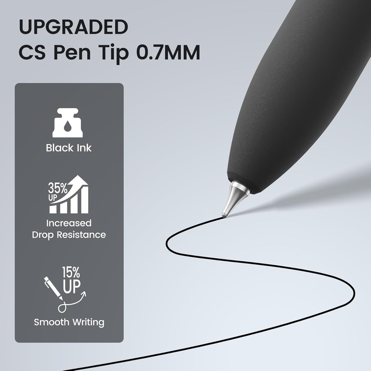 8Pcs Black Gel Pens - 0.7mm Medium Point Black Ink Pens | Smooth Writing - Quick Drying Retractable Pen for Men Women (Morandi - 8Pcs)