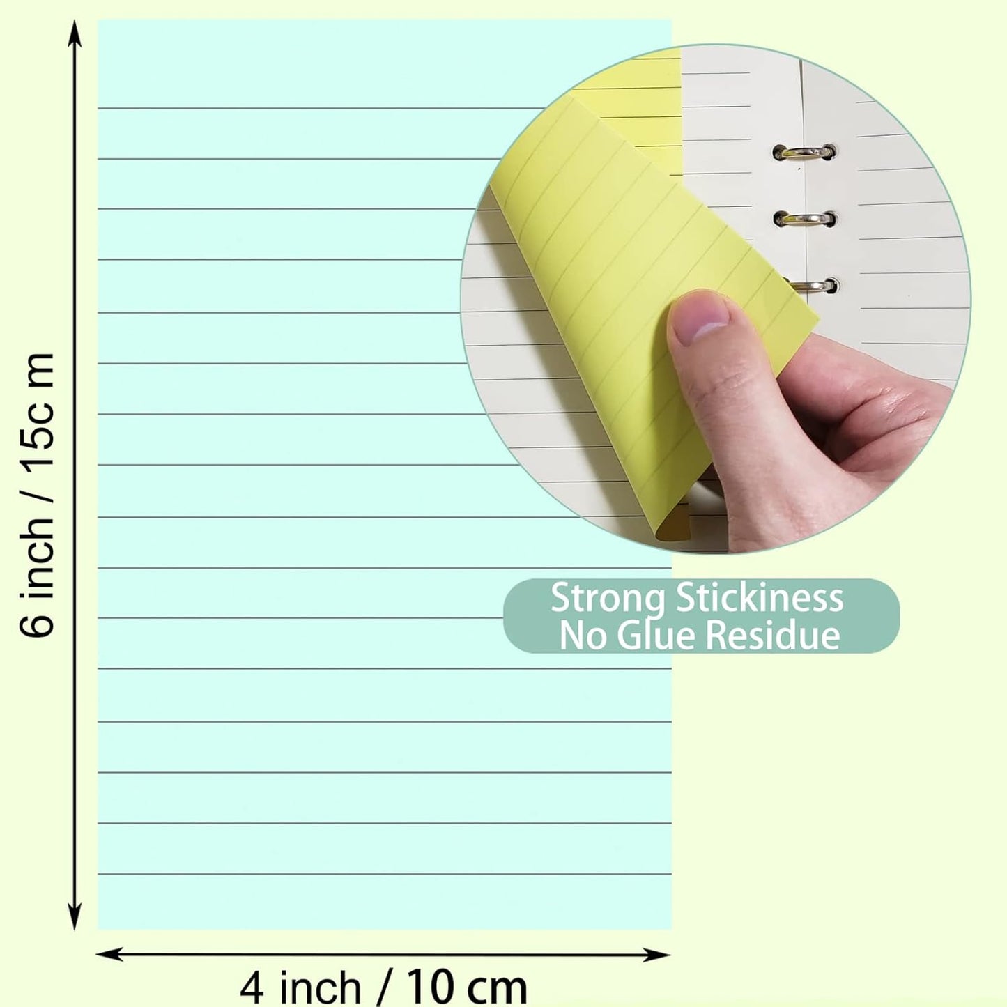 24 Pack Lined Sticky Notes 4X6 in, Self Sticky Note Pads with Lines, Large Sticky Note Memo Pad for Office, Home, School, Meeting, 50 Sheets/pad, Morandi