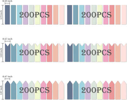 Temiary 1200 Pieces Transparent Sticky Index Tabs, Page Markers for Annotating, Translucent Morandi Arrow Flag Tab for Bookmarks Bible Tabs Notebook School Supplies