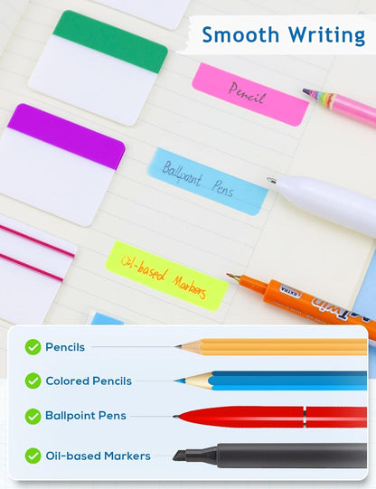 500 Pcs Sticky Page Tabs, Book Tabs Writable, 2 Inch Sticky Index Tab for Notebooks