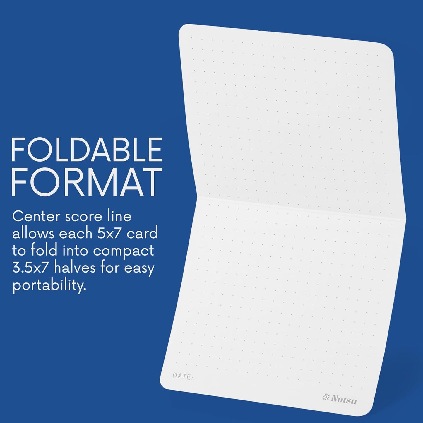 Notsu Dotted Index Cards 3x5 inch (Pack of 50) | Bullet Dot Grid Vertical Index Note Cards, Thick Paper Stock 350 gsm