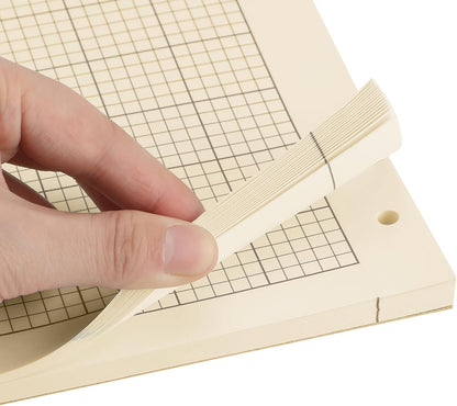 Seajan 5 Pcs Engineering Paper Notebook Engineering Computation Pad 8.5 x 11 Inches Engineer Graph Paper Notepad, 5 Squares Per Inch 3 Hole Punched Computation Pad, 100 Sheets/pack (Green)