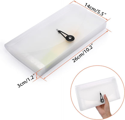 BTSKY 13 Pockets Expanding Check Bill File Folder-Hand-held Small Accordion File Folder Expandable Card Ticket Holder Plastic Business Document Organizer Wallet Case New Grey