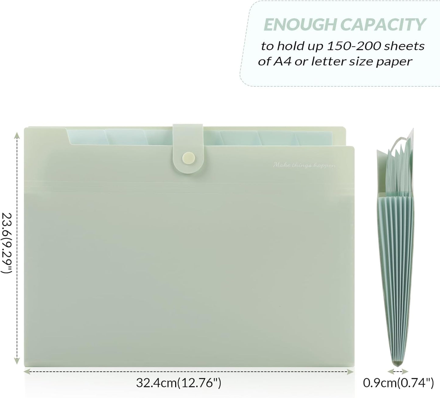 SKYDUE Expanding File Organizer with 8 Pockets, Accordion File Folders with Labels, Portable Document Paper Bill Receipt Organizer, Home College School Office Supplies, Letter Size, Blue
